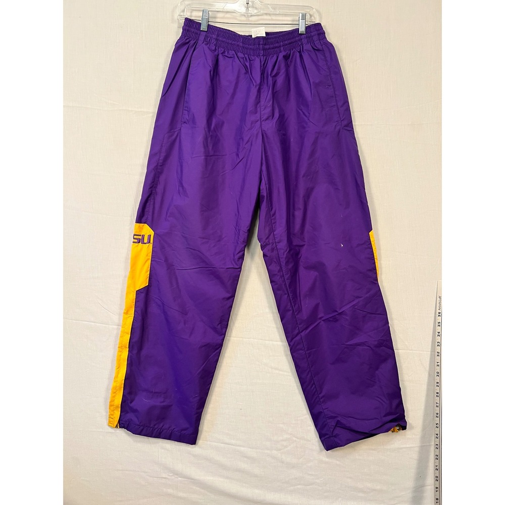 Vintage Nike Team LSU Tigers Track Pants Purple Gold Mesh Lined Mens Medium 3593